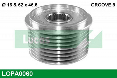 LUCAS ENGINE DRIVE lopa0060 -  Механизм свободного хода генератора